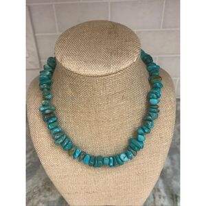 STUNNING Raw Turquoise Nuggets Necklace #vintage